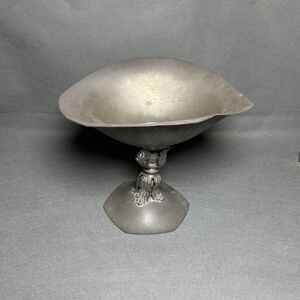1930's Pairpoint Pewter Compote P1444 LG Hexagon Pinecone Footed Dish Compote